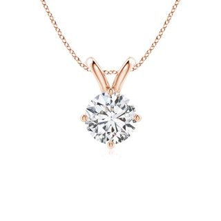 7.4mm HSI2 Round Diamond Solitaire V-Bale Pendant in Rose Gold