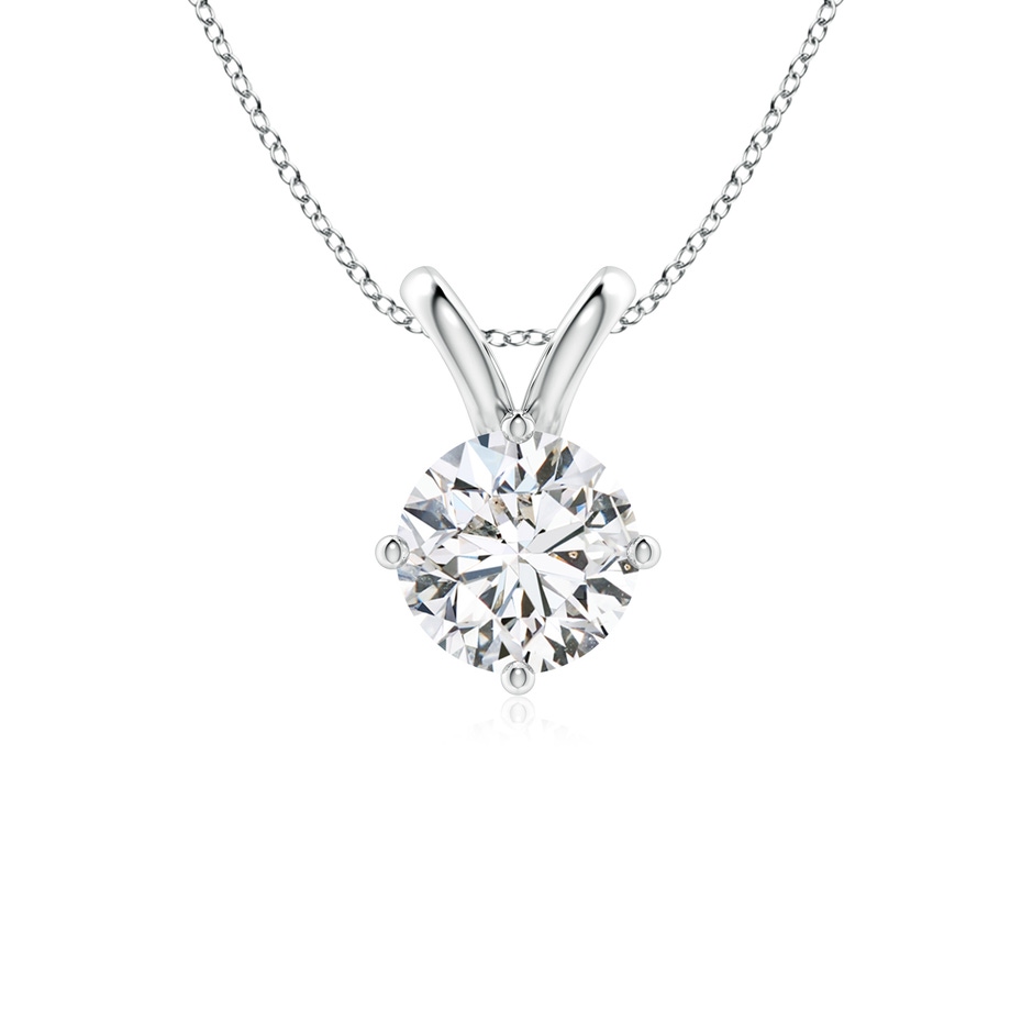 7.4mm HSI2 Round Diamond Solitaire V-Bale Pendant in White Gold 