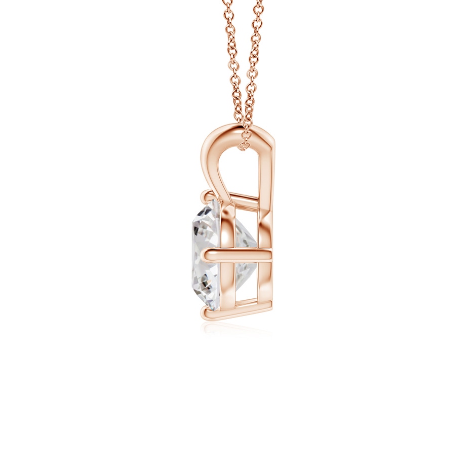 7.4mm IJI1I2 Round Diamond Solitaire V-Bale Pendant in Rose Gold side 199