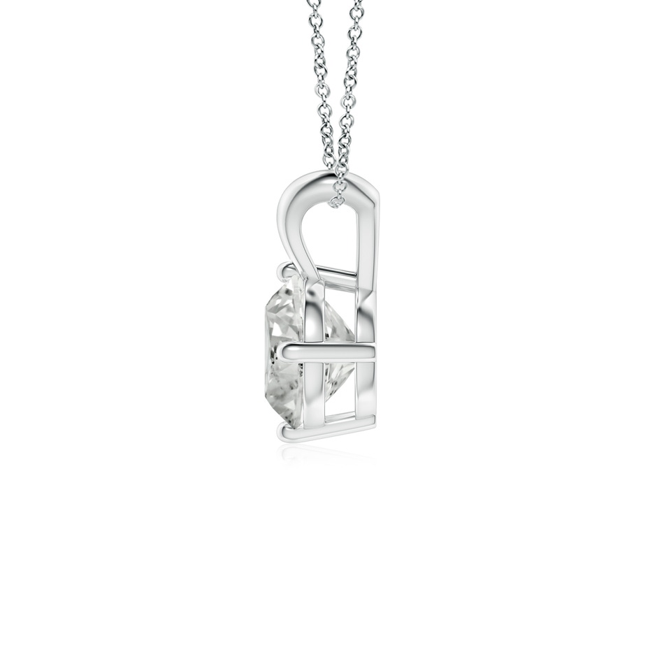 7.4mm KI3 Round Diamond Solitaire V-Bale Pendant in White Gold side 199
