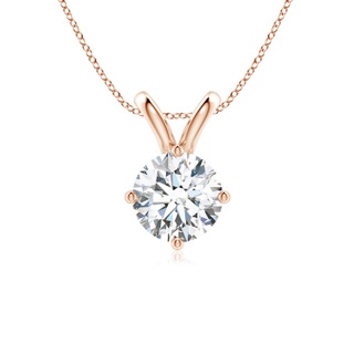 8mm GVS2 Round Diamond Solitaire V-Bale Pendant in Rose Gold