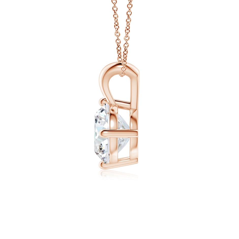 8mm GVS2 Round Diamond Solitaire V-Bale Pendant in Rose Gold side 199