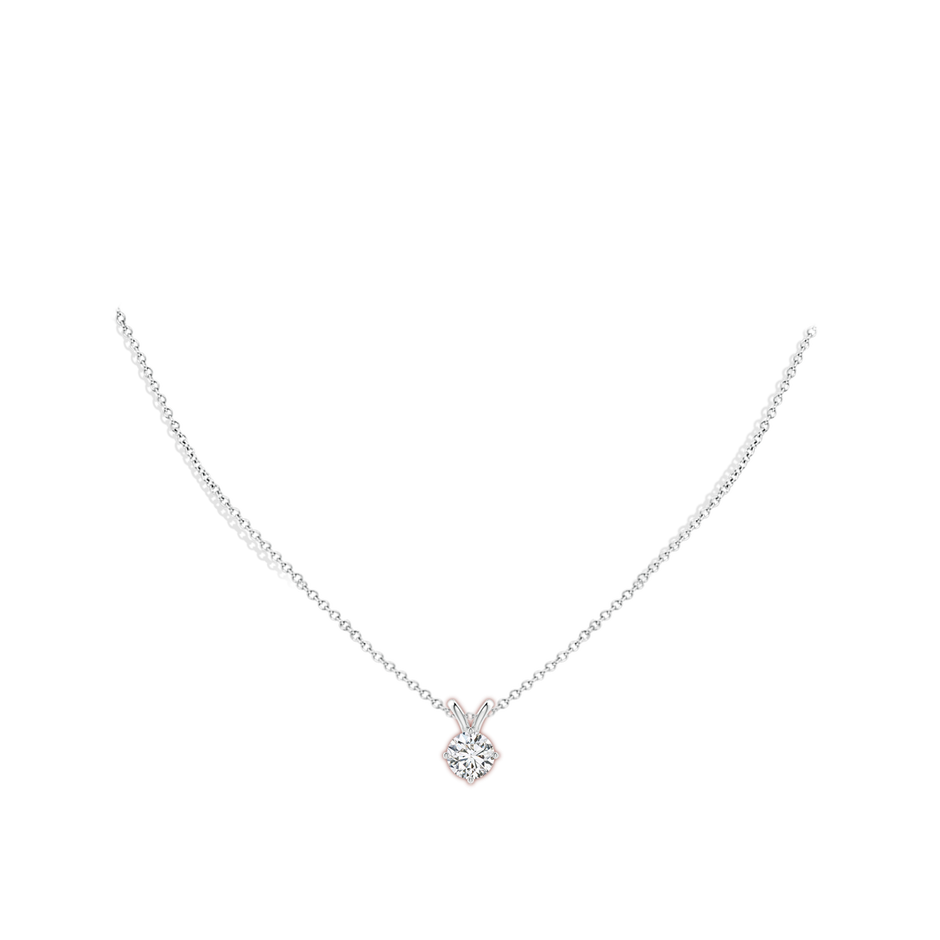 8mm HSI2 Round Diamond Solitaire V-Bale Pendant in P950 Platinum pen