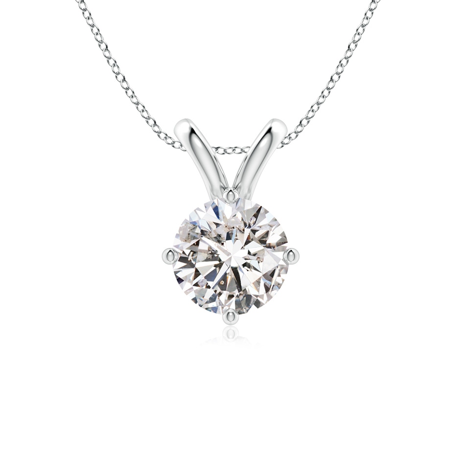 8mm IJI1I2 Round Diamond Solitaire V-Bale Pendant in P950 Platinum 
