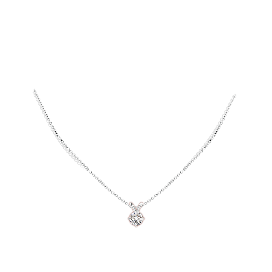 8mm IJI1I2 Round Diamond Solitaire V-Bale Pendant in P950 Platinum pen