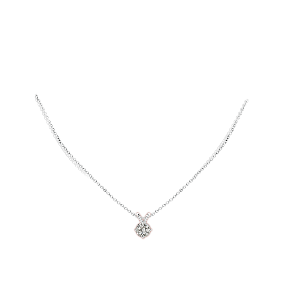 8mm KI3 Round Diamond Solitaire V-Bale Pendant in P950 Platinum pen