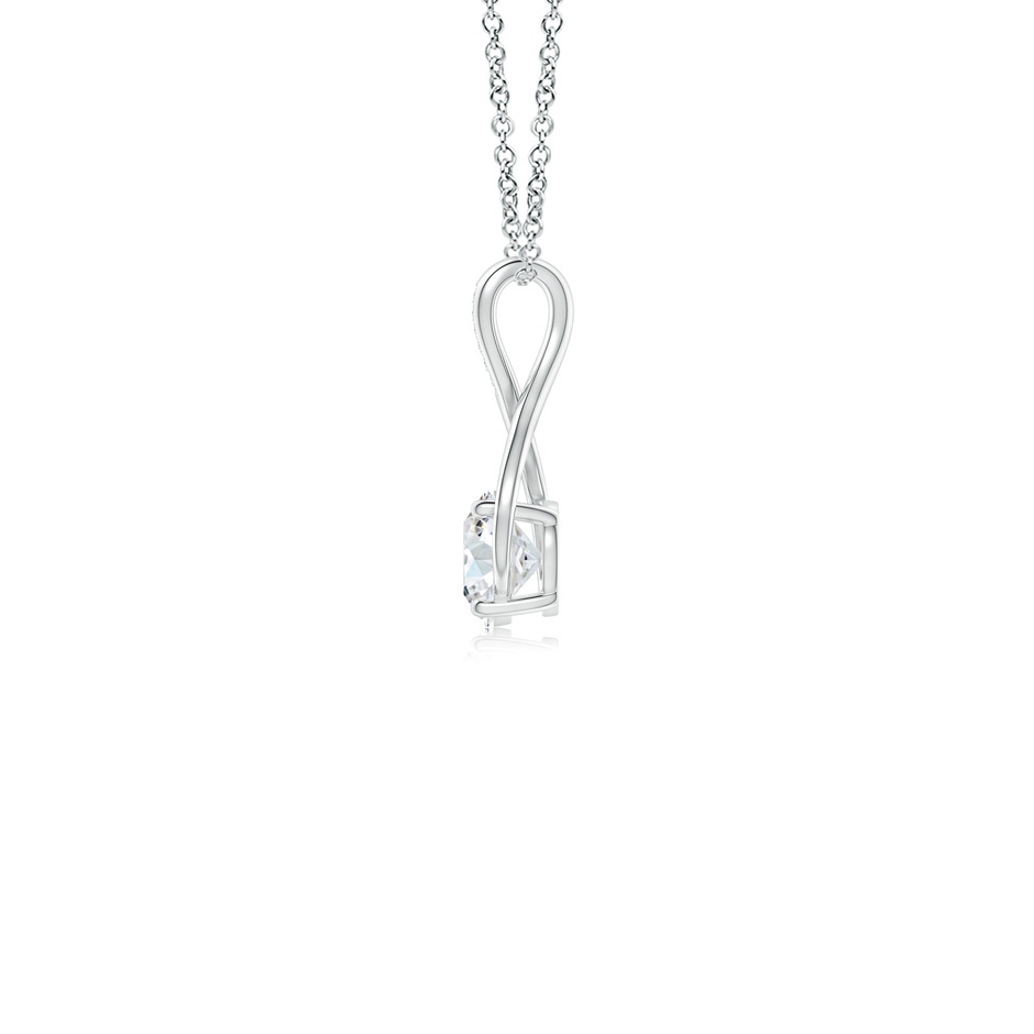 6.4mm GVS2 Round Diamond Infinity Twist Pendant with Accents in White Gold side 199