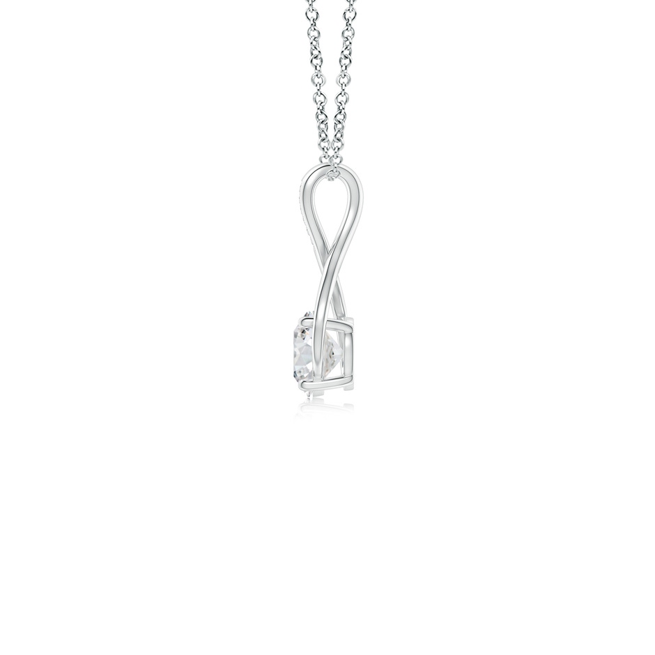 6.4mm HSI2 Round Diamond Infinity Twist Pendant with Accents in 18K White Gold side 199