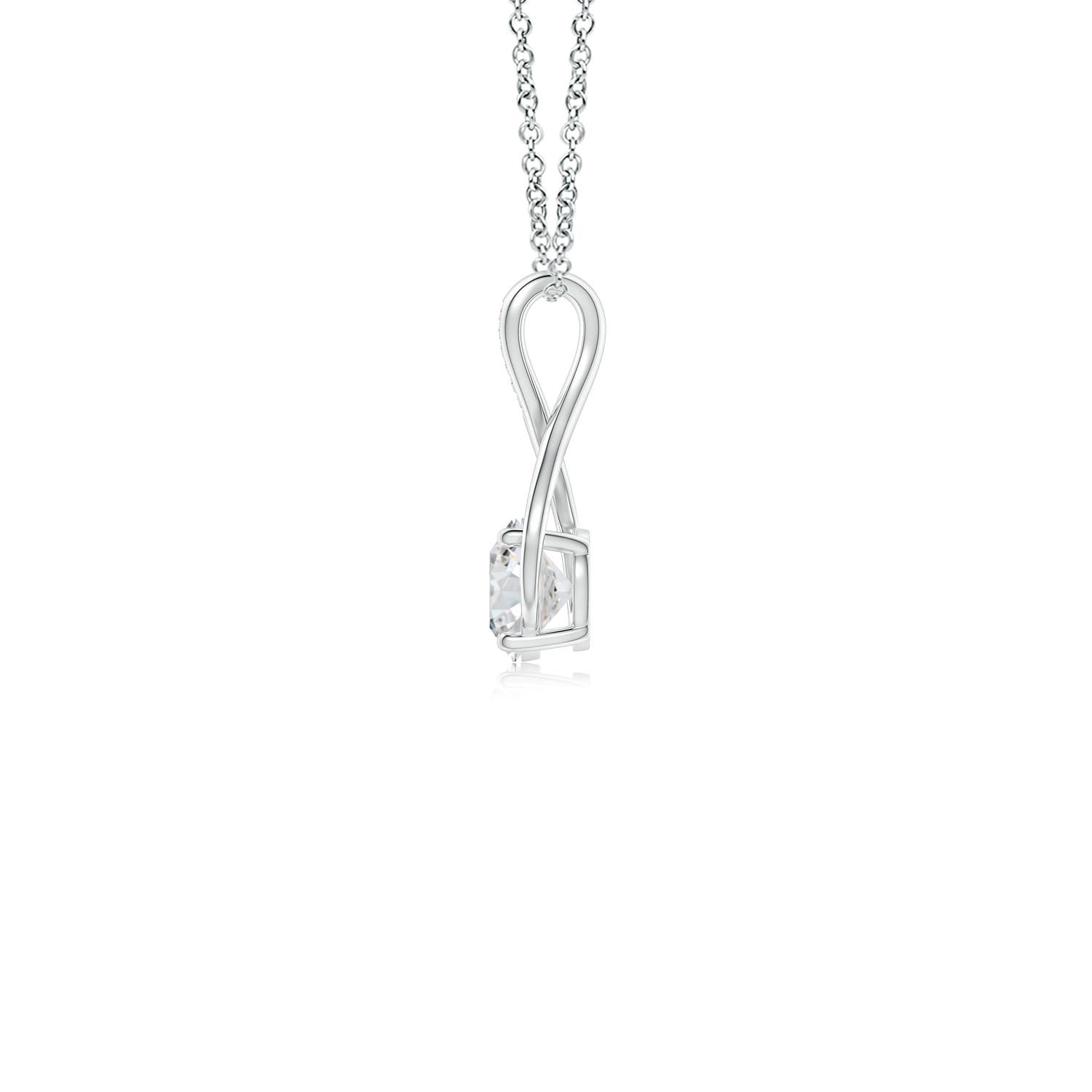 Round Diamond Infinity Twist Pendant with Accents