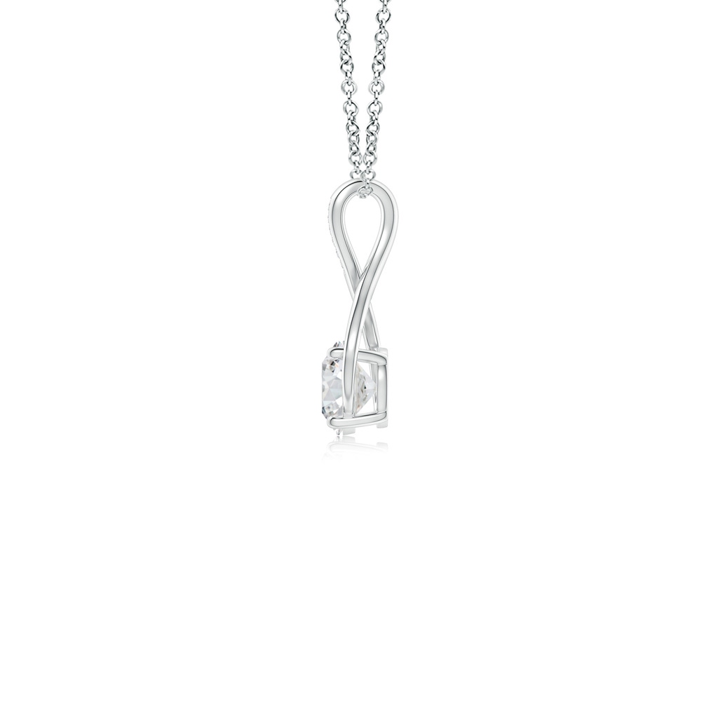 6.4mm HSI2 Round Diamond Infinity Twist Pendant with Accents in White Gold - side 199