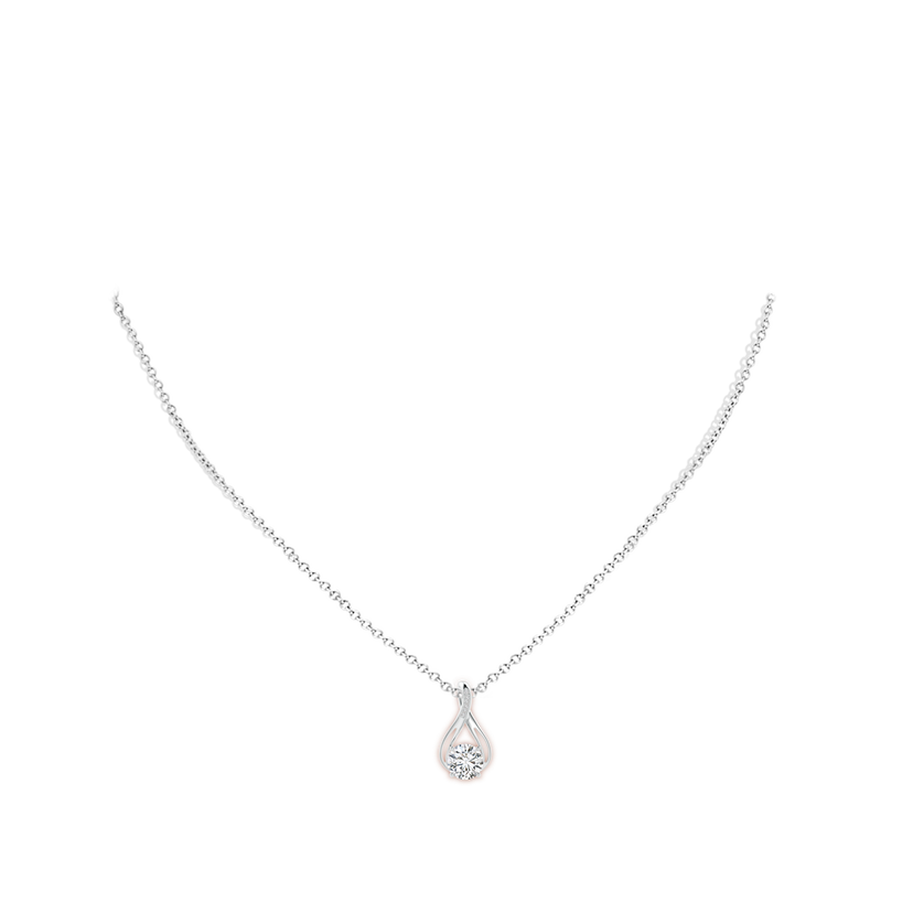 6.4mm HSI2 Round Diamond Infinity Twist Pendant with Accents in