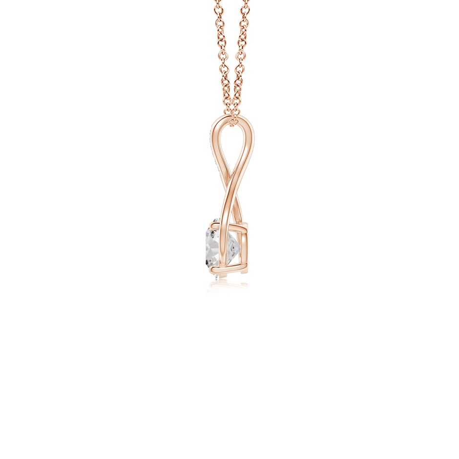 6.4mm IJI1I2 Round Diamond Infinity Twist Pendant with Accents in Rose Gold side 199