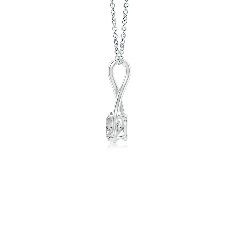 6.4mm KI3 Round Diamond Infinity Twist Pendant with Accents in White Gold side 199