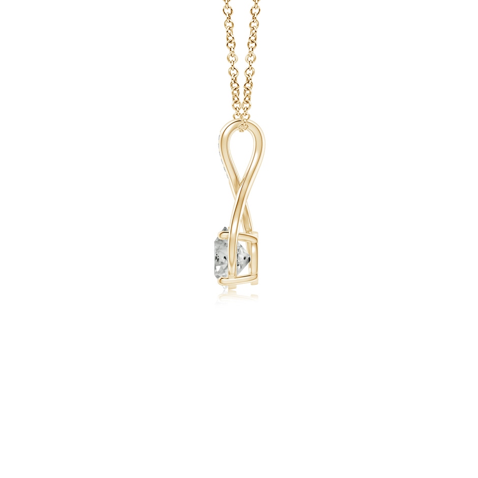 6.4mm KI3 Round Diamond Infinity Twist Pendant with Accents in Yellow Gold side 199