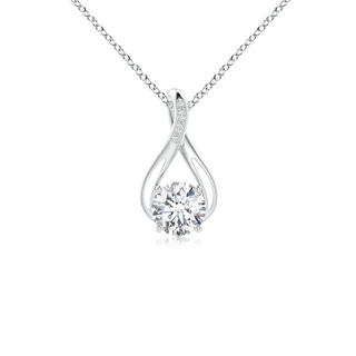 7.4mm GVS2 Round Diamond Infinity Twist Pendant with Accents in P950 Platinum