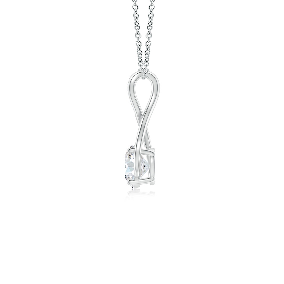 7.4mm GVS2 Round Diamond Infinity Twist Pendant with Accents in White Gold side 199