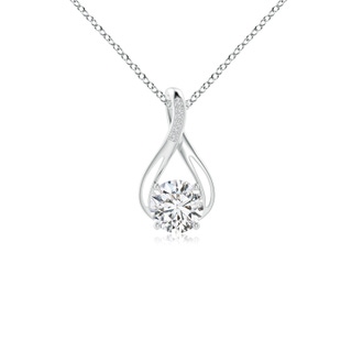 7.4mm HSI2 Round Diamond Infinity Twist Pendant with Accents in P950 Platinum