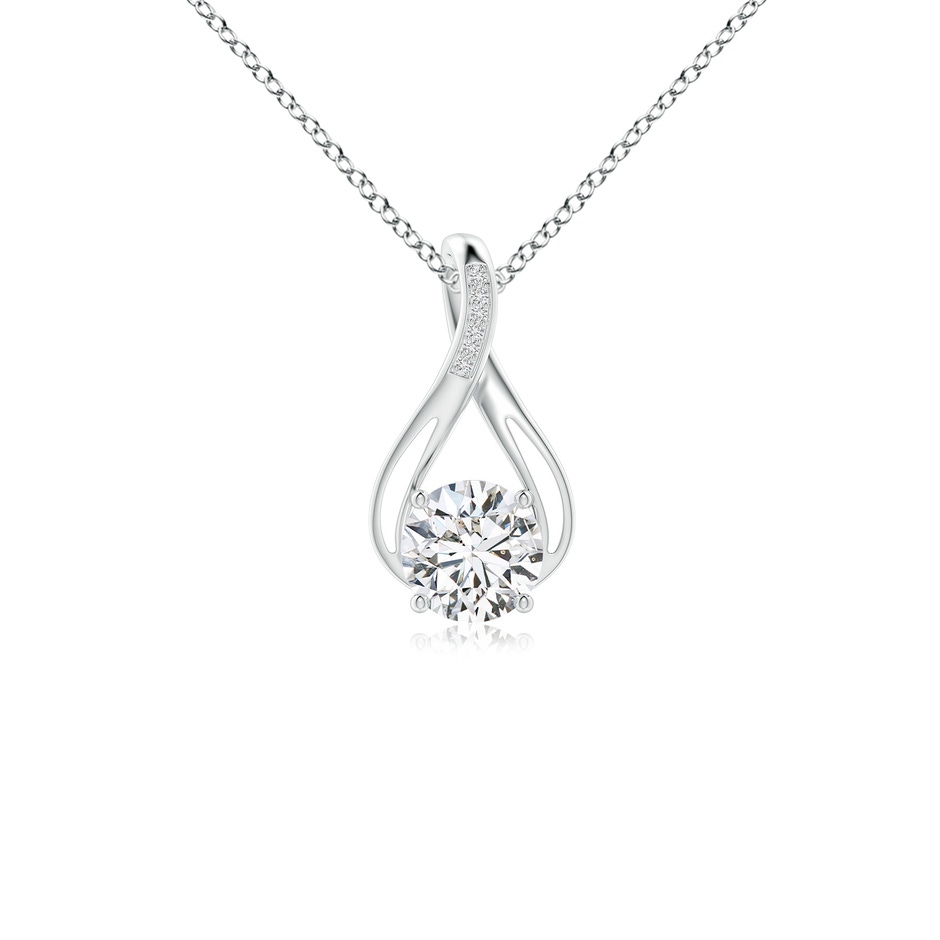7.4mm HSI2 Round Diamond Infinity Twist Pendant with Accents in P950 Platinum 