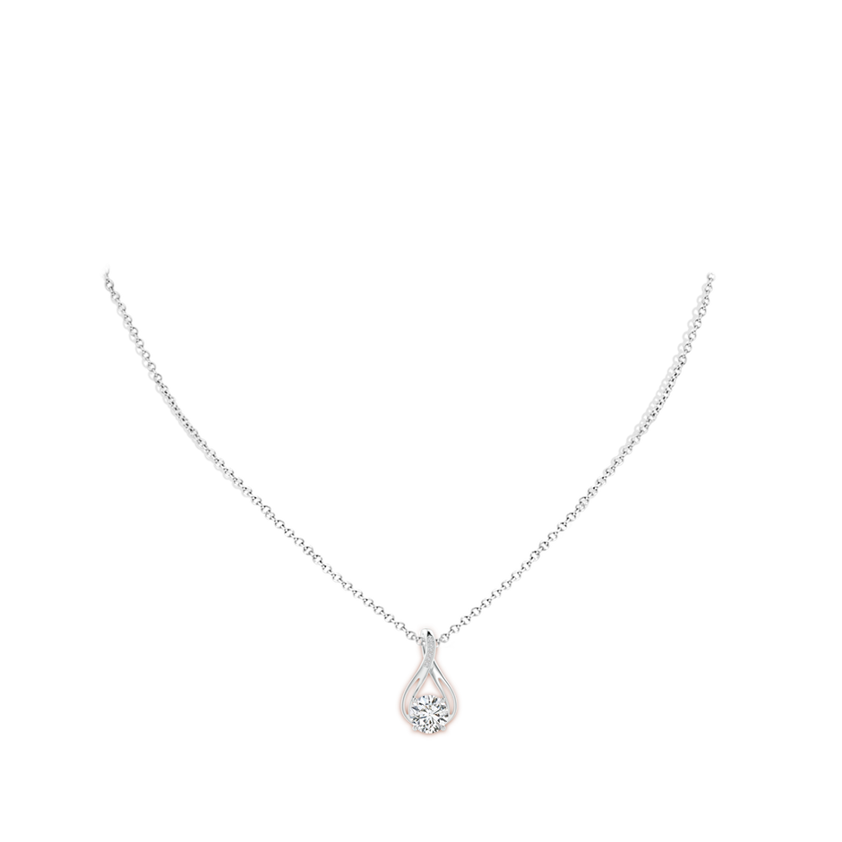 7.4mm HSI2 Round Diamond Infinity Twist Pendant with Accents in P950 Platinum pen