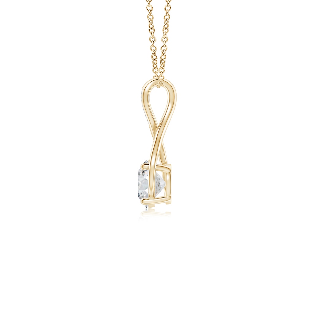 7.4mm HSI2 Round Diamond Infinity Twist Pendant with Accents in Yellow Gold - side 199