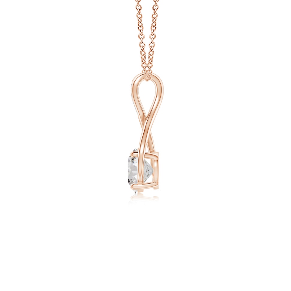 7.4mm IJI1I2 Round Diamond Infinity Twist Pendant with Accents in Rose Gold side 199