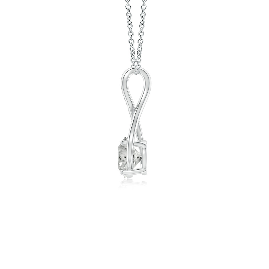 7.4mm KI3 Round Diamond Infinity Twist Pendant with Accents in White Gold side 199