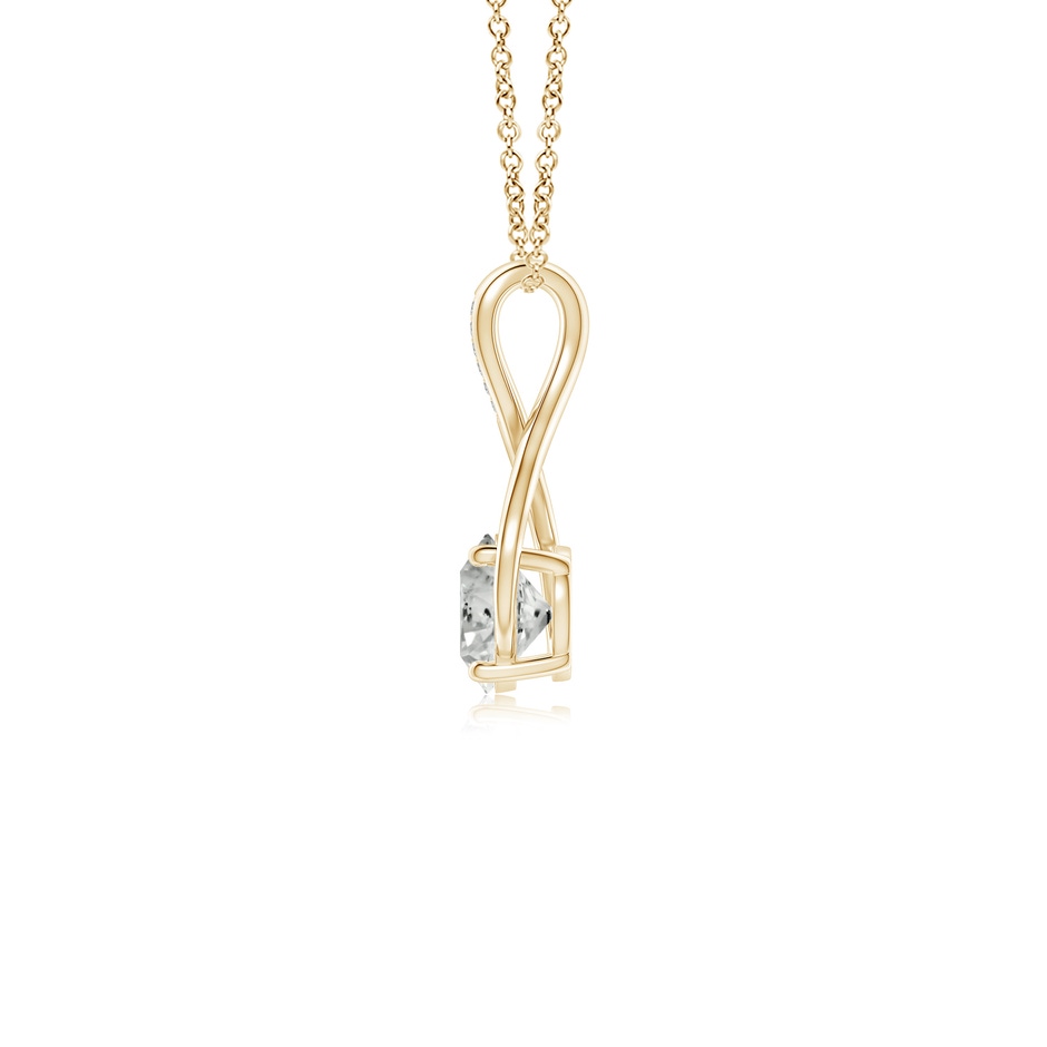 7.4mm KI3 Round Diamond Infinity Twist Pendant with Accents in Yellow Gold side 199