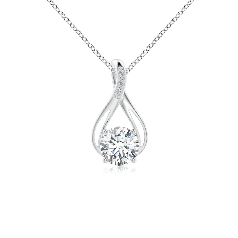 8mm GVS2 Round Diamond Infinity Twist Pendant with Accents in P950 Platinum 