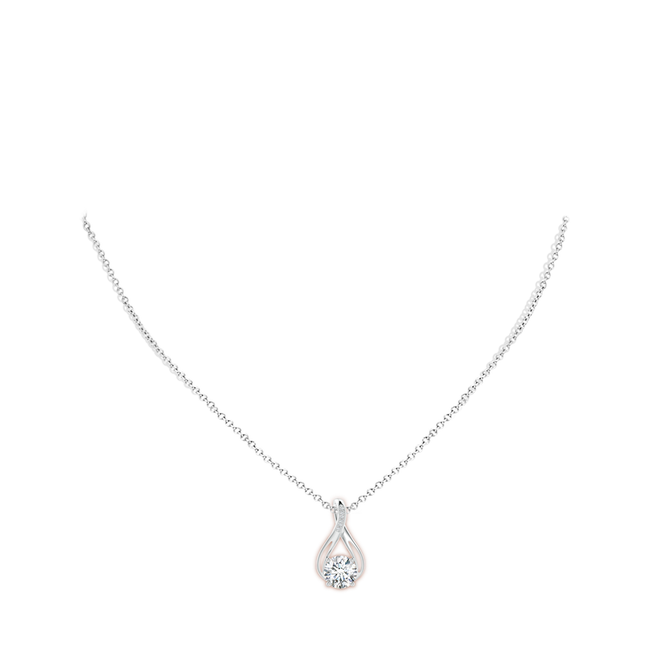8mm GVS2 Round Diamond Infinity Twist Pendant with Accents in P950 Platinum pen
