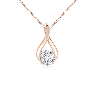 8mm GVS2 Round Diamond Infinity Twist Pendant with Accents in Rose Gold
