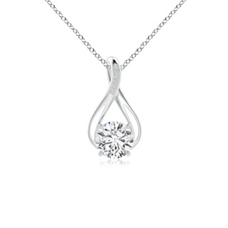 8mm HSI2 Round Diamond Infinity Twist Pendant with Accents in P950 Platinum