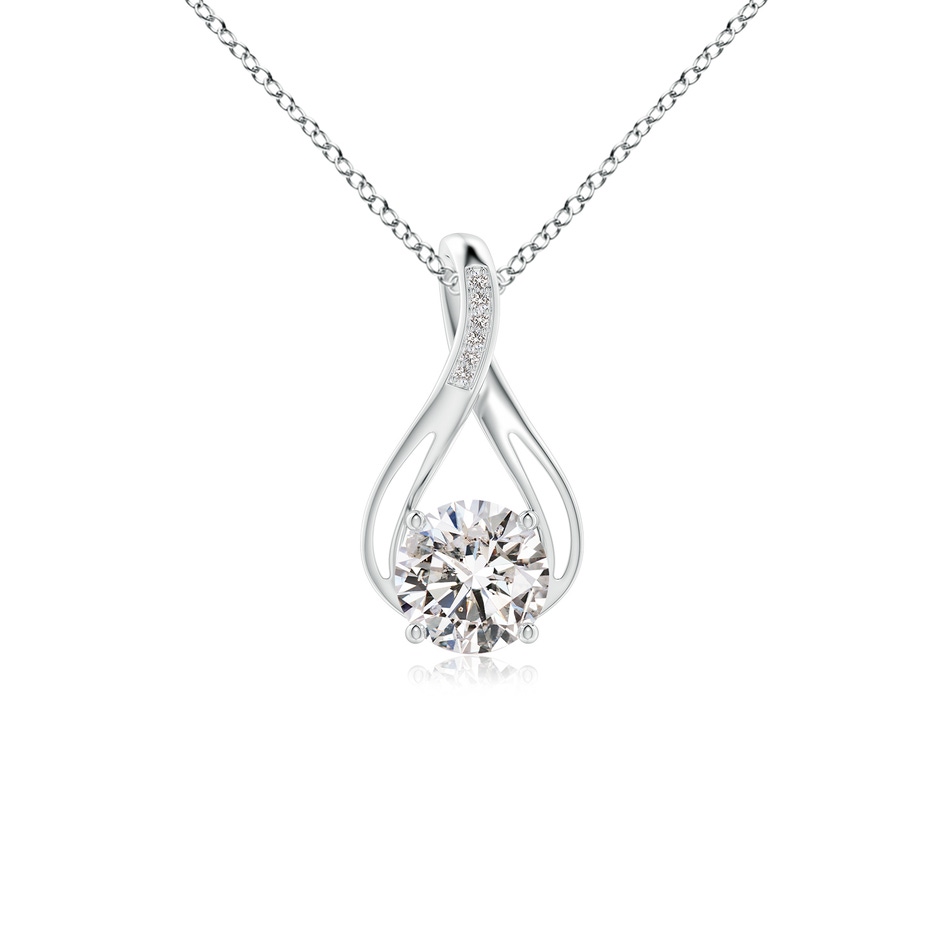 8mm IJI1I2 Round Diamond Infinity Twist Pendant with Accents in P950 Platinum 
