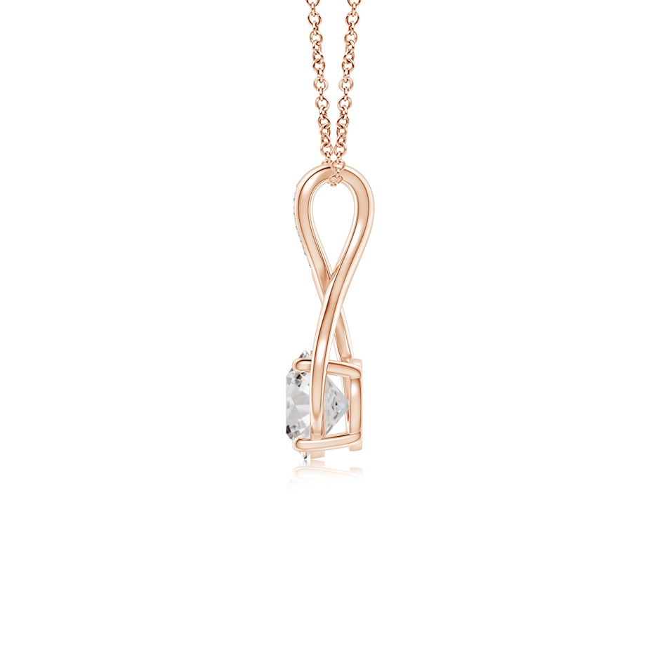8mm IJI1I2 Round Diamond Infinity Twist Pendant with Accents in Rose Gold side 199