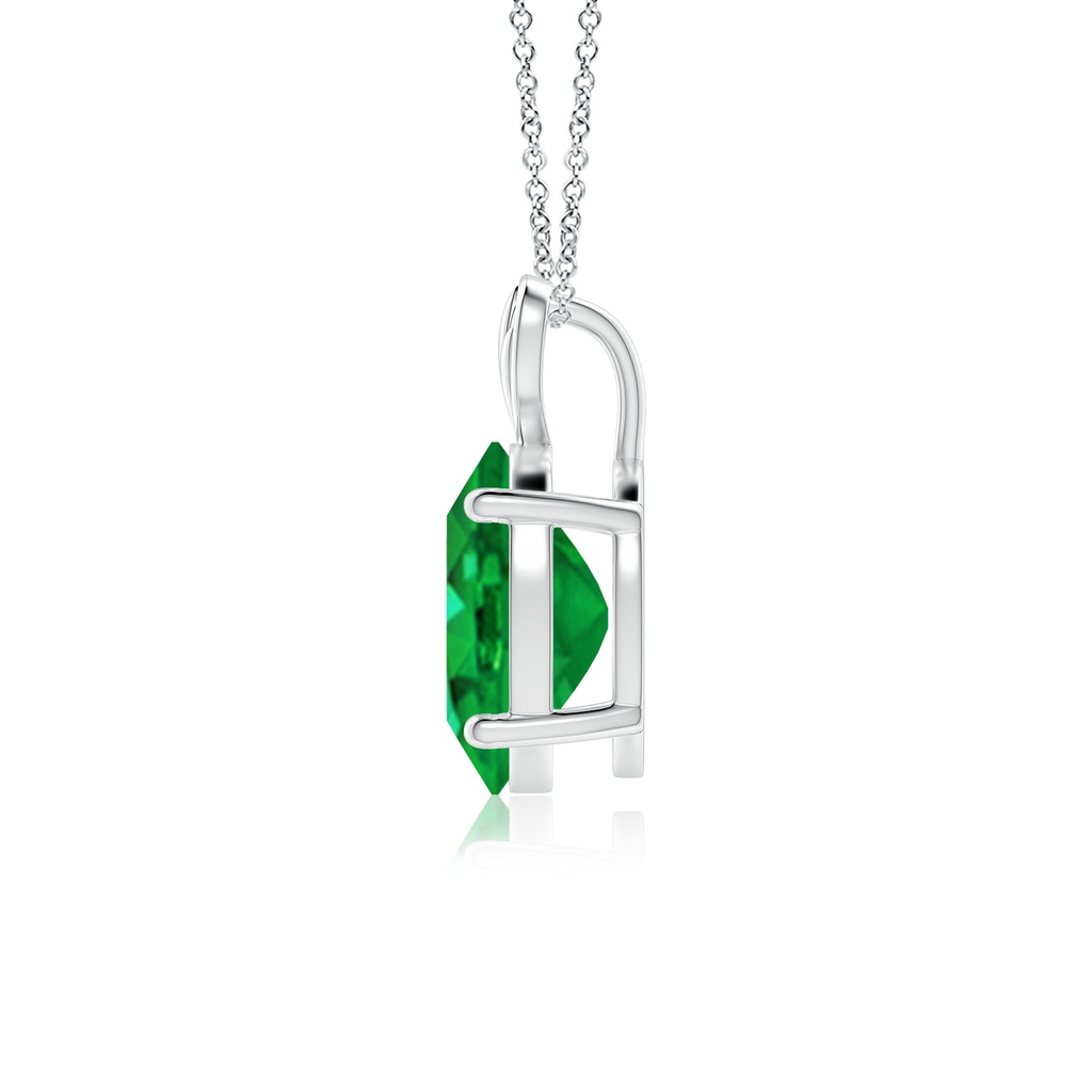 12x10mm AAA Solitaire Oval Emerald Classic Pendant in White Gold Side 199