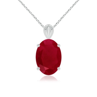 14x10mm AA Solitaire Oval Ruby Classic Pendant in P950 Platinum