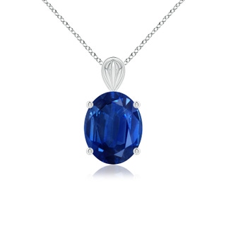 12x10mm AAA Solitaire Oval Blue Sapphire Classic Pendant in P950 Platinum