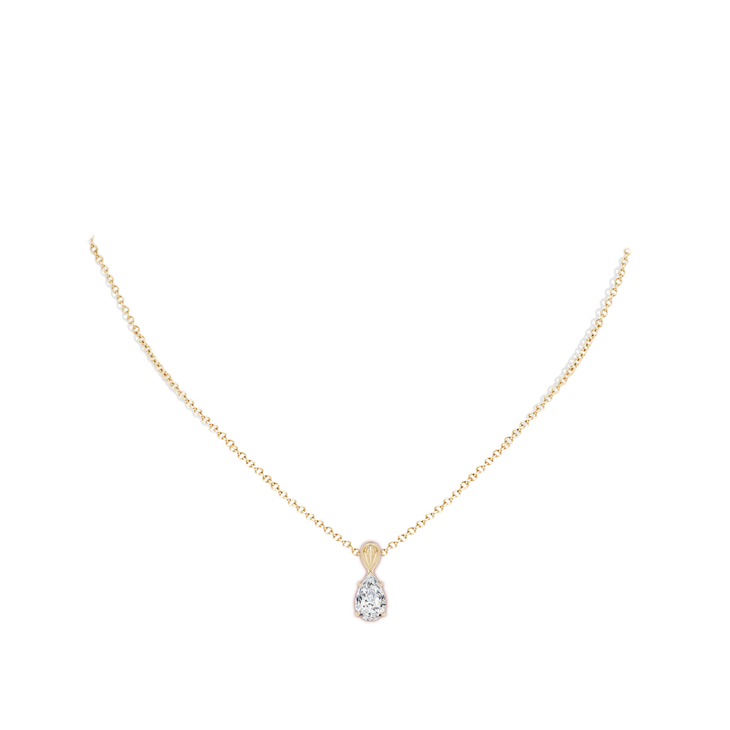 10x6.5mm HSI2 Solitaire Pear-Shaped Diamond Classic Pendant in Yellow Gold pen