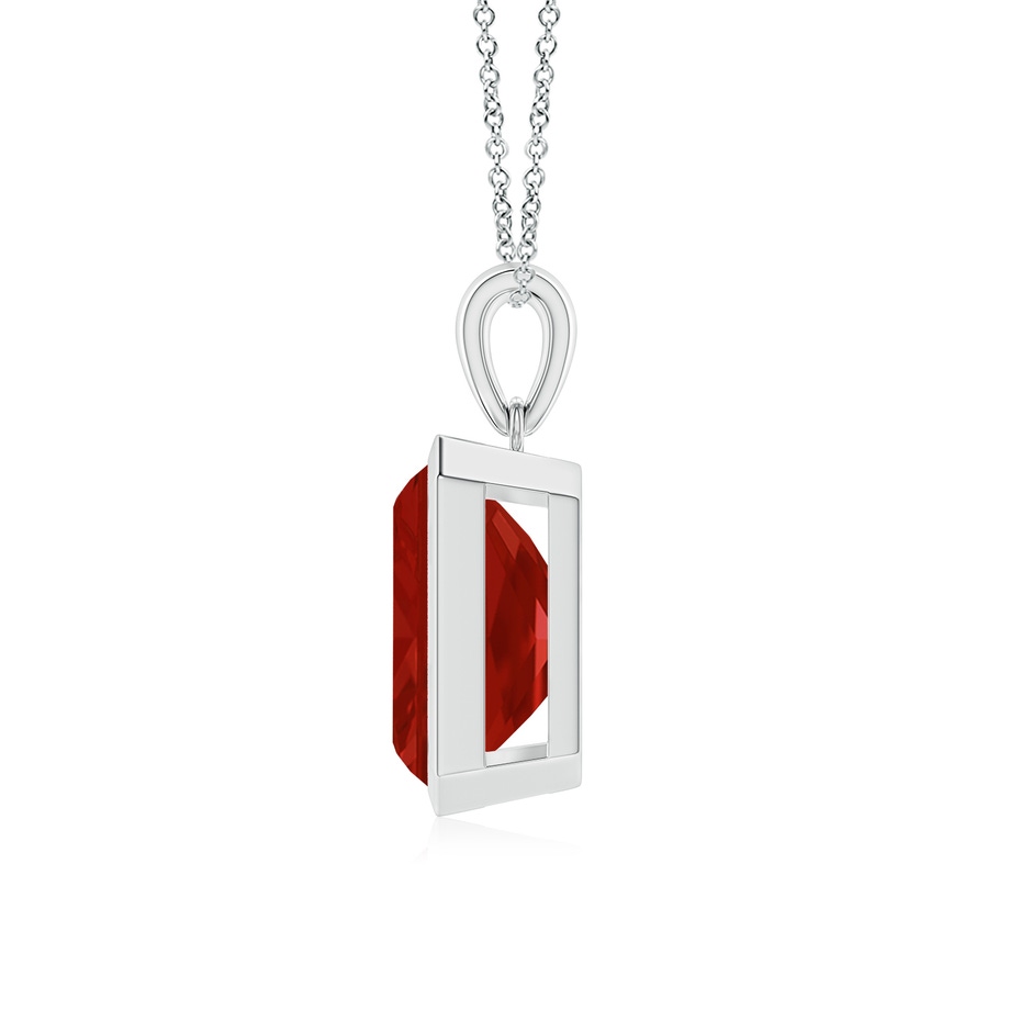 12x10mm AA Bezel-Set Emerald-Cut Ruby Solitaire Pendant in P950 Platinum side 199