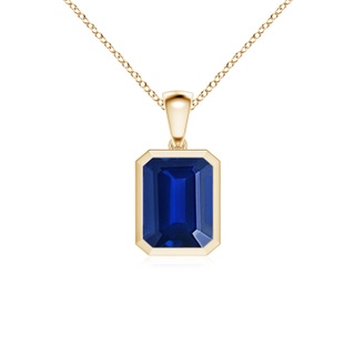 Emerald Cut Lab-Grown Lab Grown Blue Sapphire