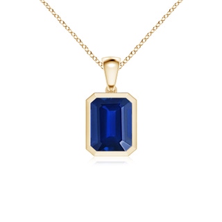 Emerald Cut Lab-Grown Lab Grown Blue Sapphire