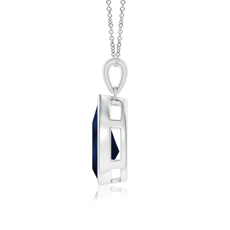 14x10mm A Bezel-Set Pear Blue Sapphire Solitaire Pendant in P950 Platinum side 199