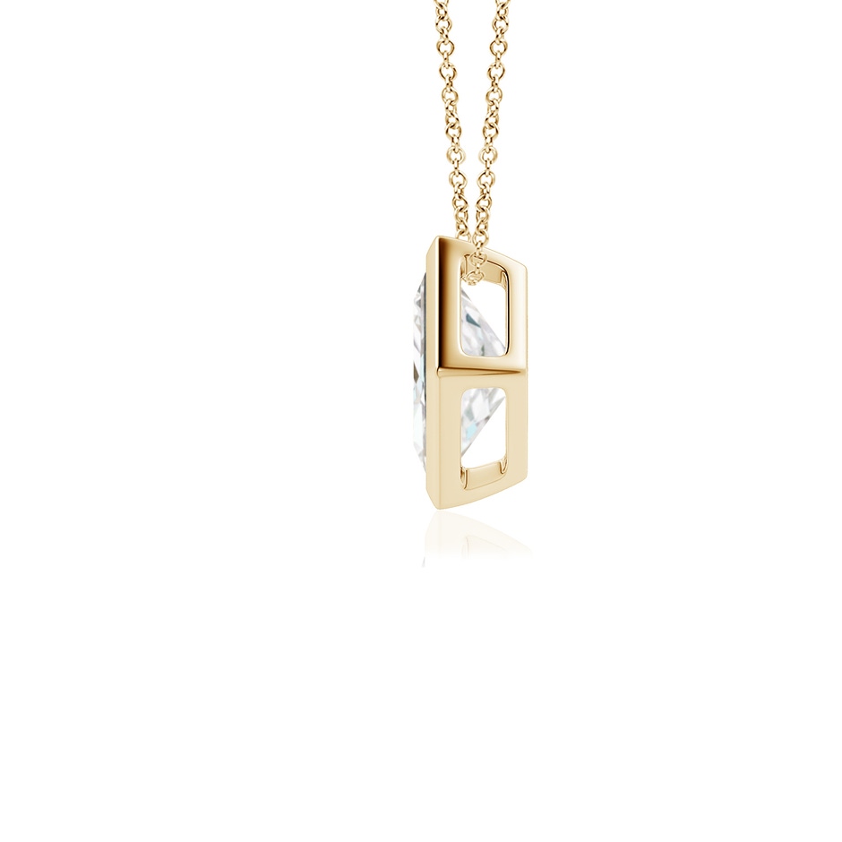 5.5mm GVS2 Bezel-Set Princess-Cut Diamond Solitaire Pendant in Yellow Gold side 199
