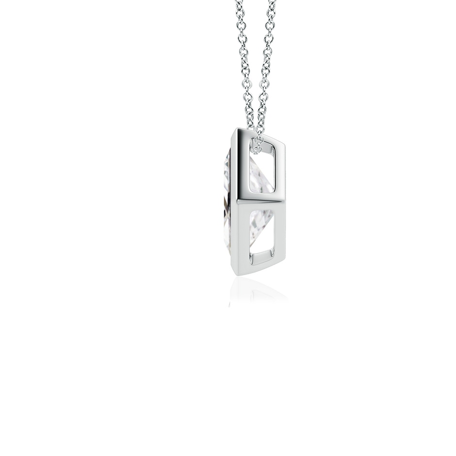 5.5mm HSI2 Bezel-Set Princess-Cut Diamond Solitaire Pendant in White Gold side 199