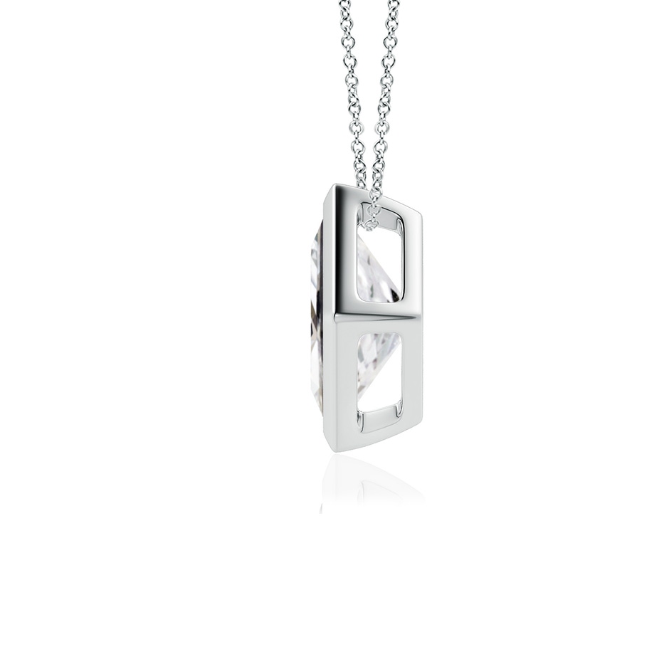 6.8mm HSI2 Bezel-Set Princess-Cut Diamond Solitaire Pendant in P950 Platinum side 199