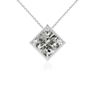 6.8mm KI3 Bezel-Set Princess-Cut Diamond Solitaire Pendant in P950 Platinum