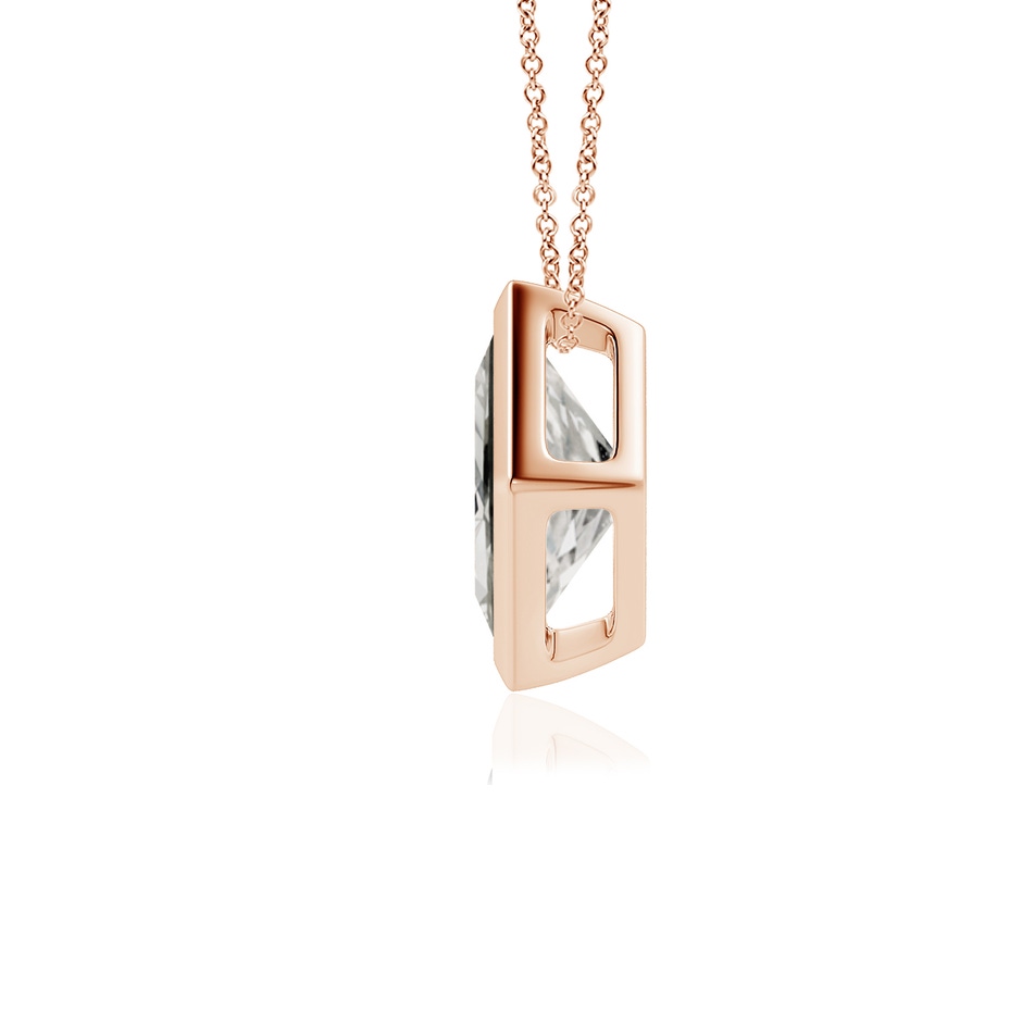 6.8mm KI3 Bezel-Set Princess-Cut Diamond Solitaire Pendant in Rose Gold side 199