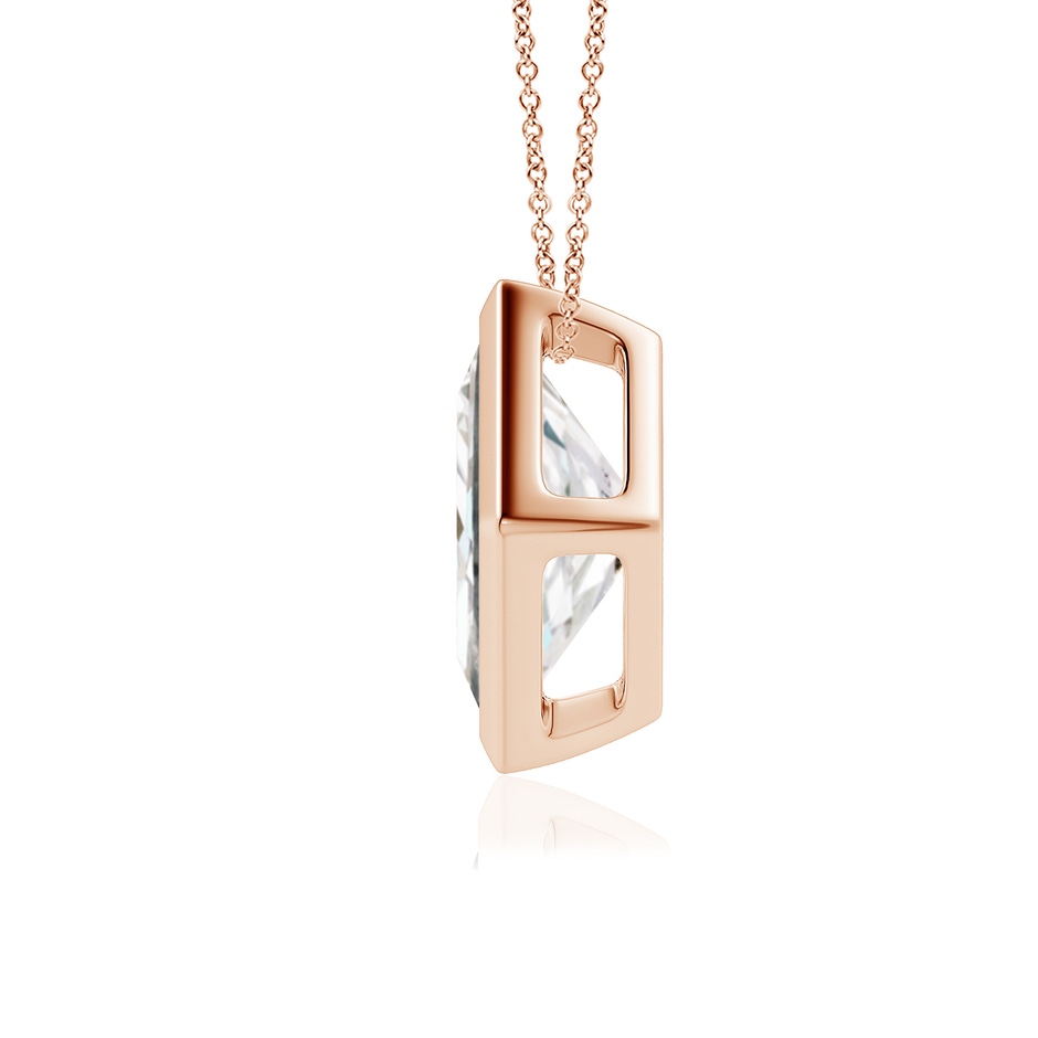 7.9mm GVS2 Bezel-Set Princess-Cut Diamond Solitaire Pendant in Rose Gold side 199