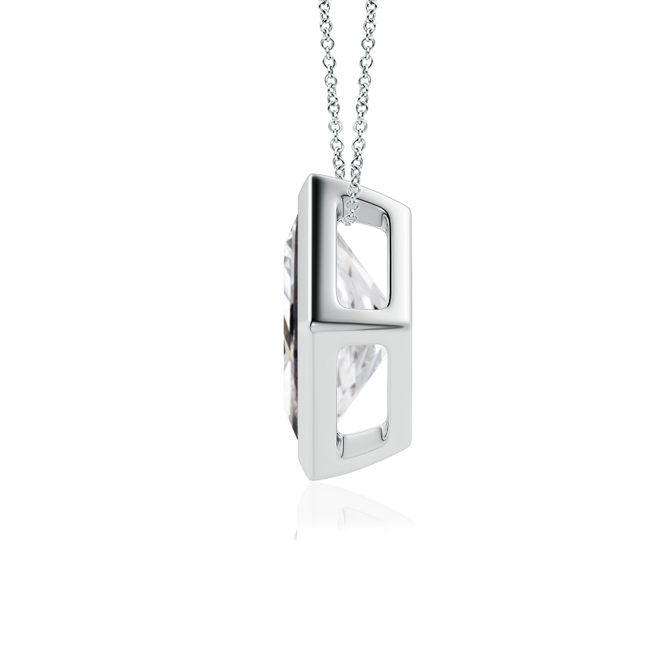 7.9mm HSI2 Bezel-Set Princess-Cut Diamond Solitaire Pendant in P950 Platinum side 199