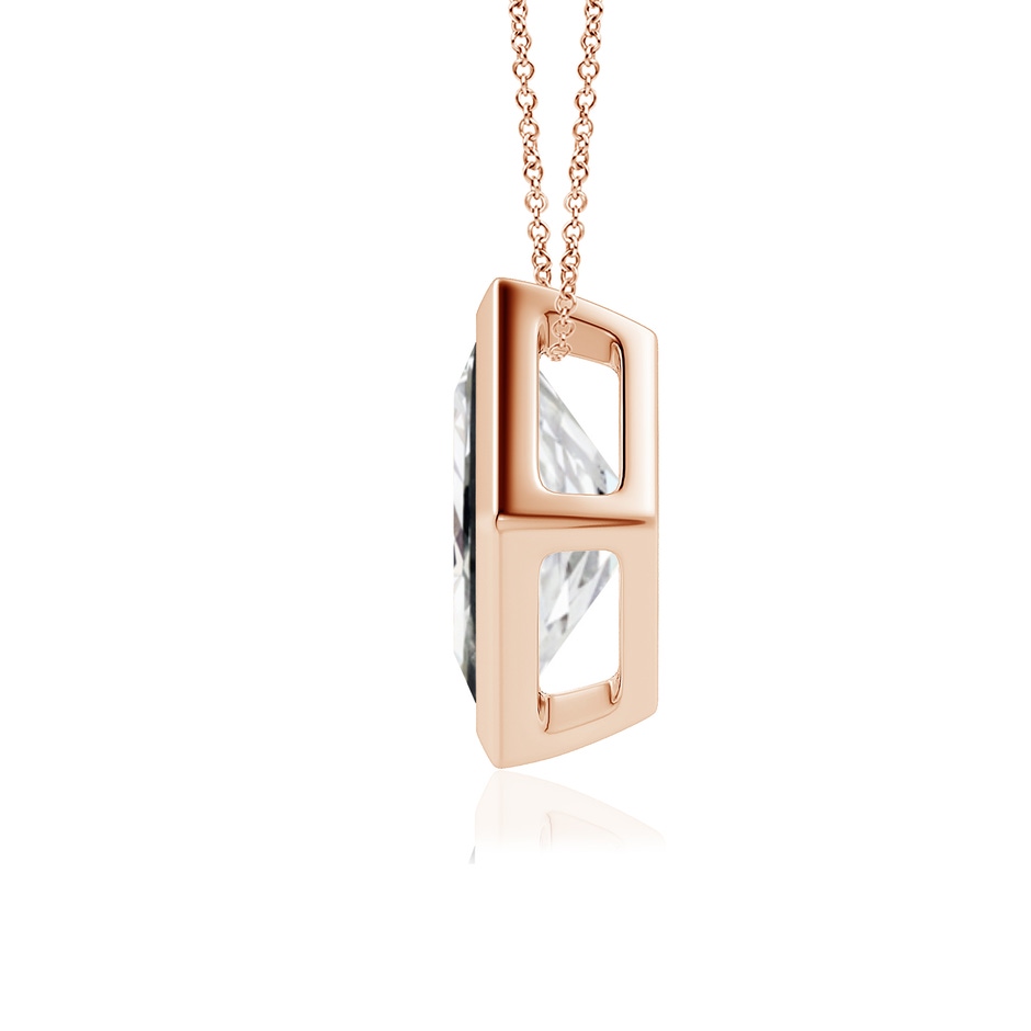 7.9mm IJI1I2 Bezel-Set Princess-Cut Diamond Solitaire Pendant in Rose Gold side 199