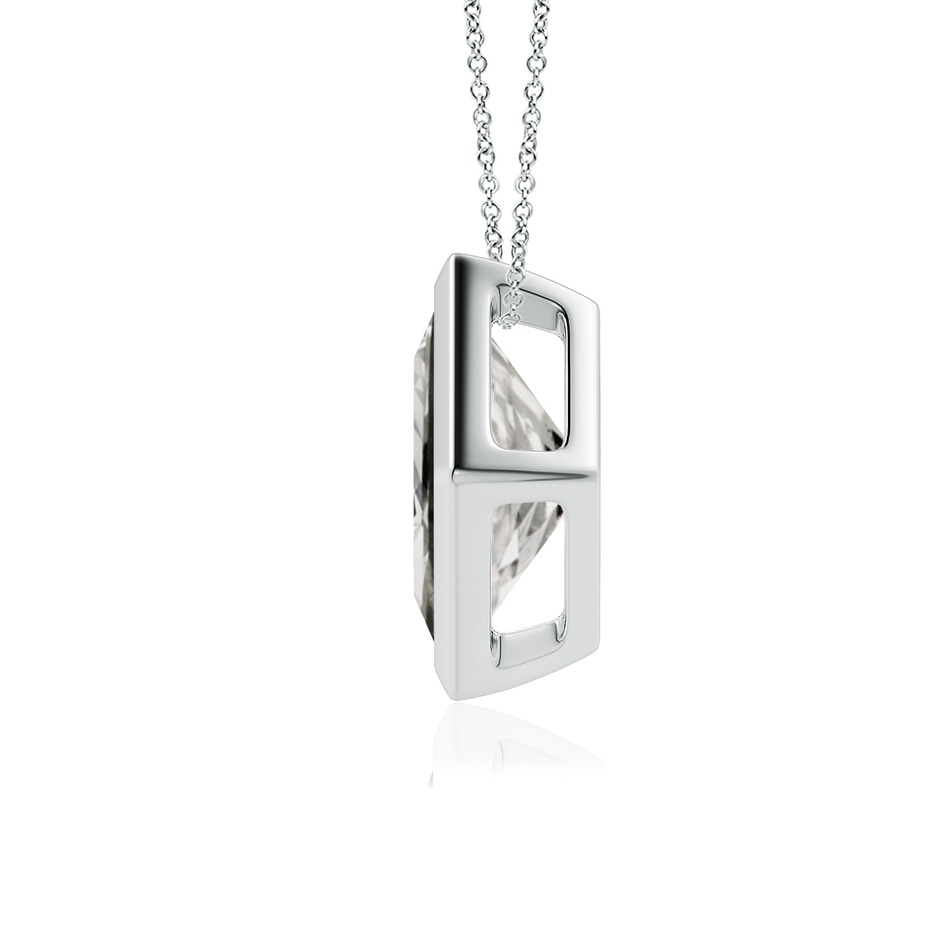 7.9mm KI3 Bezel-Set Princess-Cut Diamond Solitaire Pendant in P950 Platinum side 199